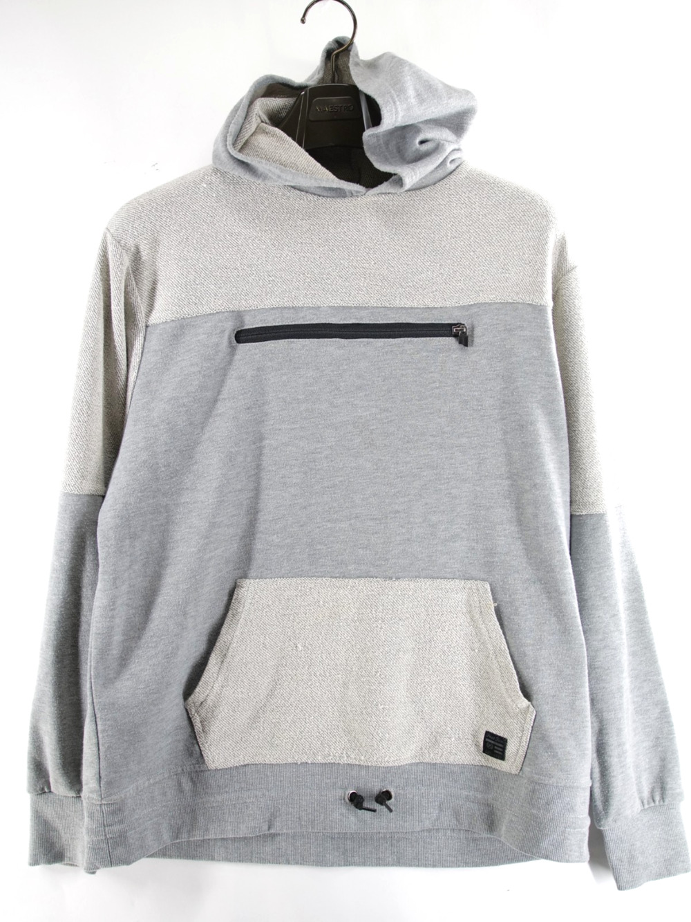 Phat Farm Light Gray And White Hoodie Size Medium Chest Zipper Front Pocket
